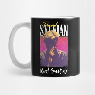 David Sylvian Vintage 1970 // Red Guitar Original Fan Design Artwork Mug